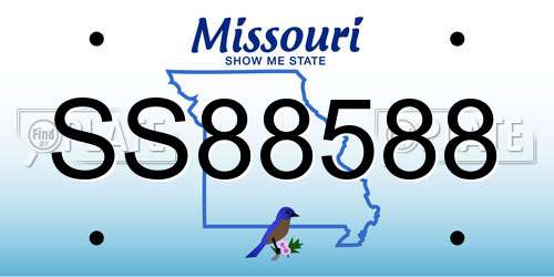 SS88588 Missouri License Plate