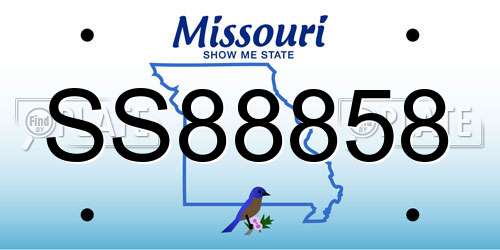 SS88858 Missouri License Plate