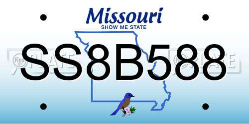 SS8B588 Missouri License Plate