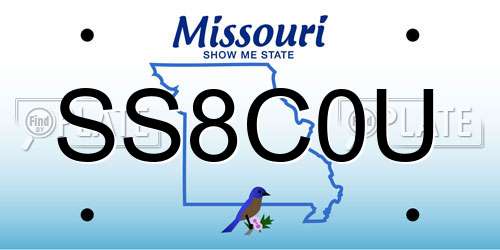 SS8C0U Missouri License Plate