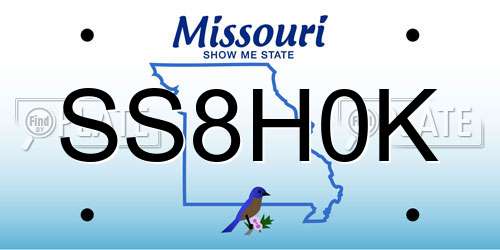 SS8H0K Missouri License Plate