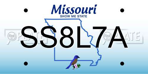 SS8L7A Missouri License Plate