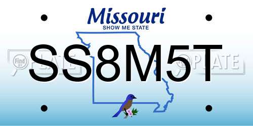 SS8M5T Missouri License Plate