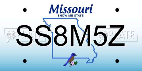 SS8M5Z Missouri License Plate