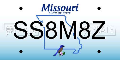 SS8M8Z Missouri License Plate