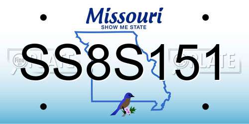 SS8S151 Missouri License Plate
