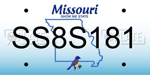 SS8S181 Missouri License Plate