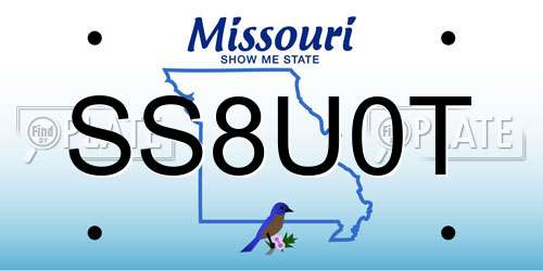 SS8U0T Missouri License Plate