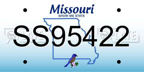 SS95422 Missouri License Plate