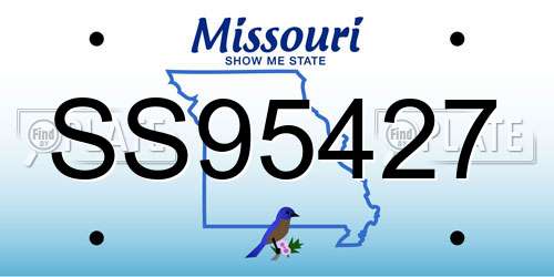 SS95427 Missouri License Plate