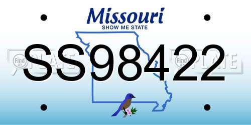 SS98422 Missouri License Plate