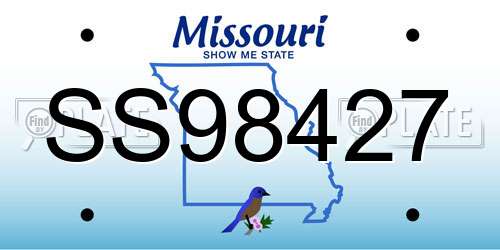 SS98427 Missouri License Plate