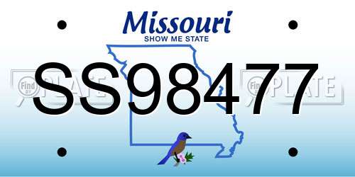 SS98477 Missouri License Plate