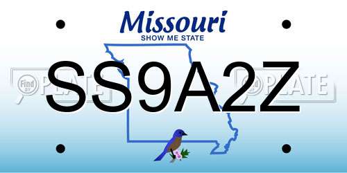 SS9A2Z Missouri License Plate