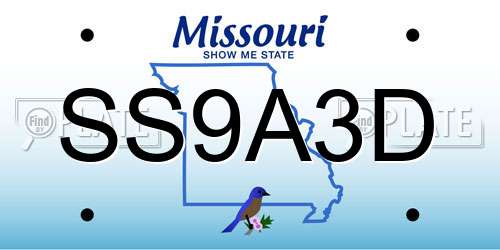 SS9A3D Missouri License Plate