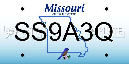 SS9A3Q Missouri License Plate