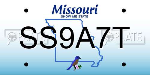 SS9A7T Missouri License Plate