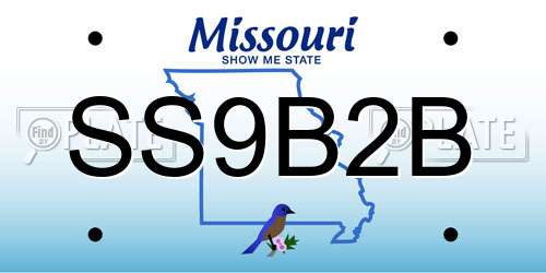 SS9B2B Missouri License Plate
