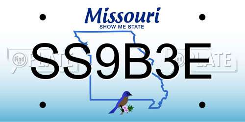 SS9B3E Missouri License Plate