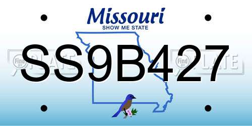 SS9B427 Missouri License Plate