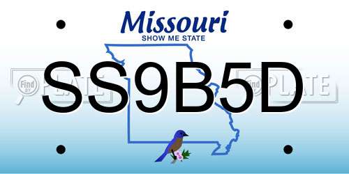 SS9B5D Missouri License Plate