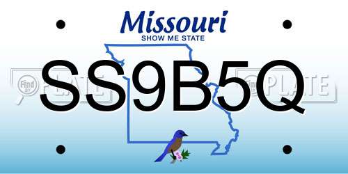 SS9B5Q Missouri License Plate