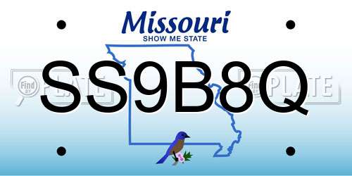 SS9B8Q Missouri License Plate