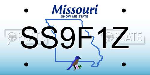SS9F1Z Missouri License Plate