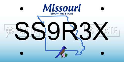 SS9R3X Missouri License Plate