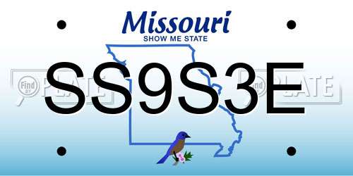 SS9S3E Missouri License Plate
