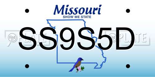 SS9S5D Missouri License Plate