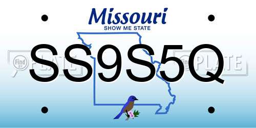 SS9S5Q Missouri License Plate