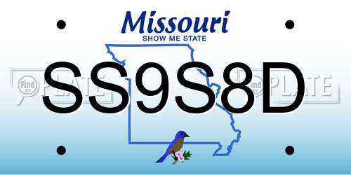 SS9S8D Missouri License Plate