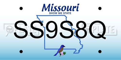 SS9S8Q Missouri License Plate