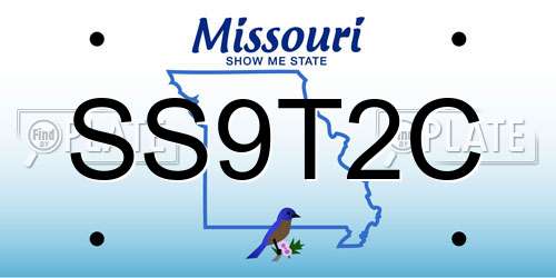 SS9T2C Missouri License Plate