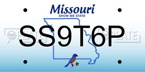 SS9T6P Missouri License Plate