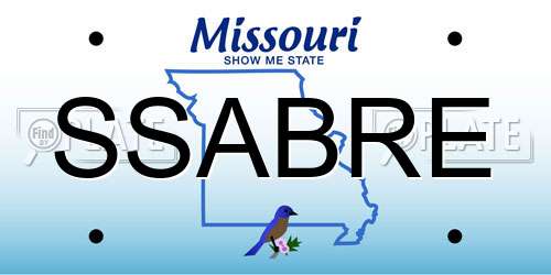 SSABRE Missouri License Plate