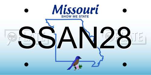 SSAN28 Missouri License Plate