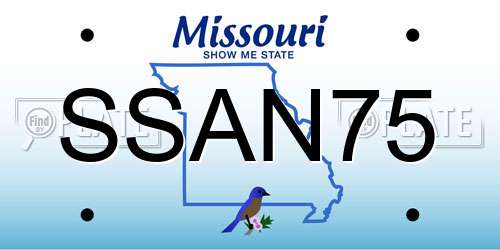 SSAN75 Missouri License Plate