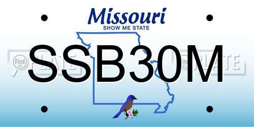 SSB30M Missouri License Plate