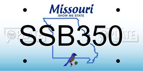 SSB350 Missouri License Plate