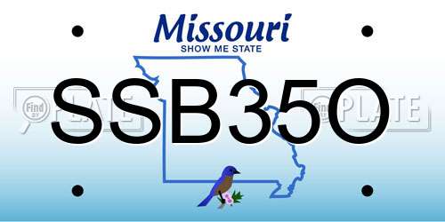 SSB35O Missouri License Plate