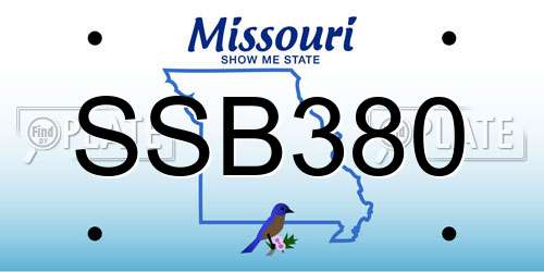 SSB380 Missouri License Plate