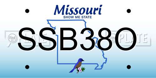 SSB38O Missouri License Plate