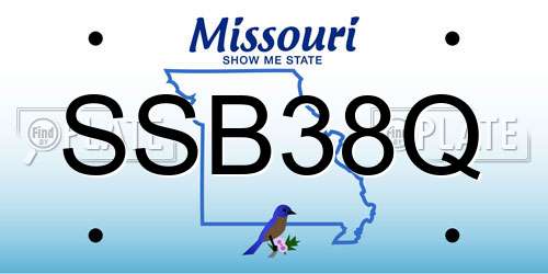 SSB38Q Missouri License Plate