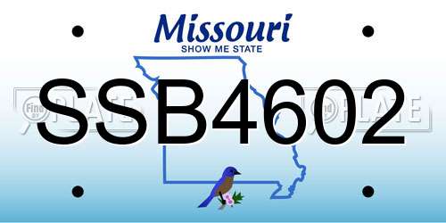 SSB4602 Missouri License Plate