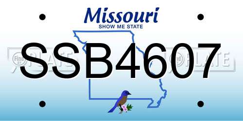 SSB4607 Missouri License Plate