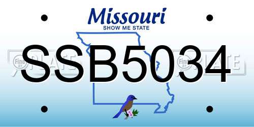 SSB5034 Missouri License Plate