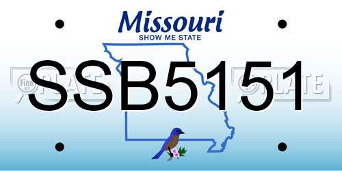 SSB5151 Missouri License Plate