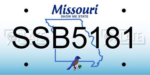 SSB5181 Missouri License Plate